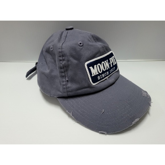 Moon‎ Pie Distressed Dad Hat Baseball Cap Gray Adjustable Novelty - Picture 4 of 6